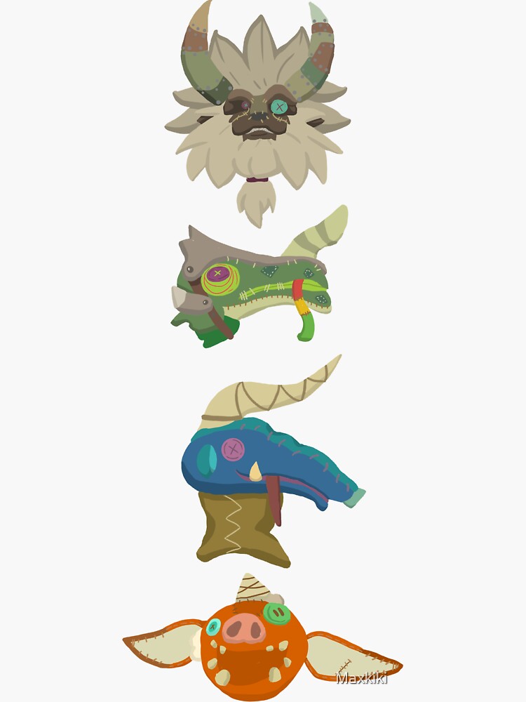 "Botw Masks" Sticker for Sale by Maxkiki Redbubble