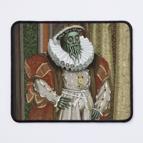 Item preview, The deep one a Creepy Lovecraftian citizen of Innsmouth portrait art designed and sold by Vintage Designs +.