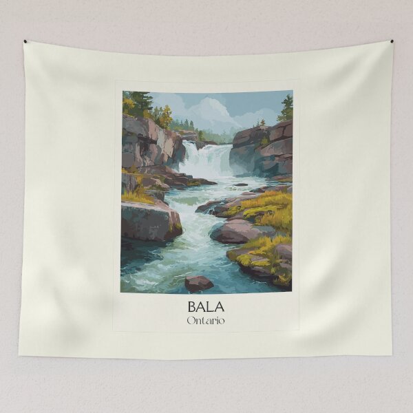 Item preview, Bala Ontario Waterfall | Muskoka Lakes Scenery Art designed and sold by TuncGK.