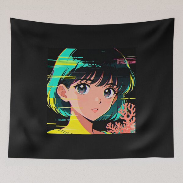 Item preview, Anime Glitch Art Aesthetic, 90s Data Corruption, VHS Error Core, Digital Memory Art designed and sold by Ditstyle.