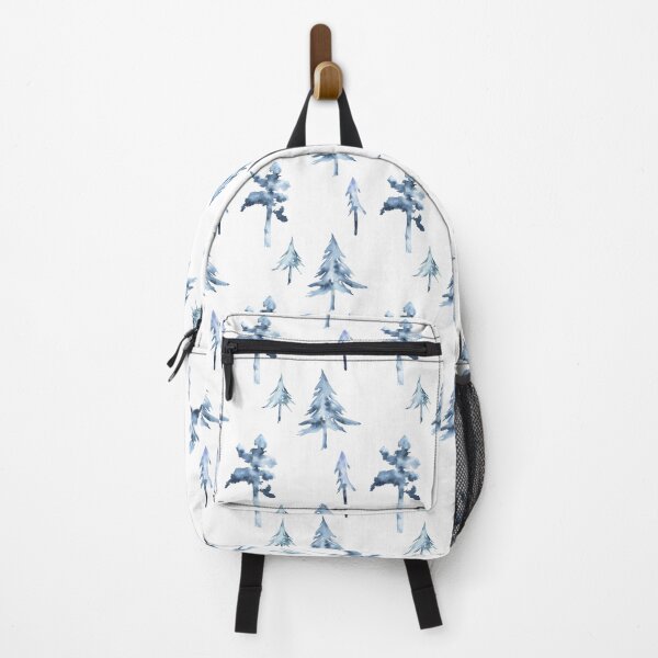 Item preview, Watercolor Blue Trees Elegant Pattern on White designed and sold by Flowersforbear.