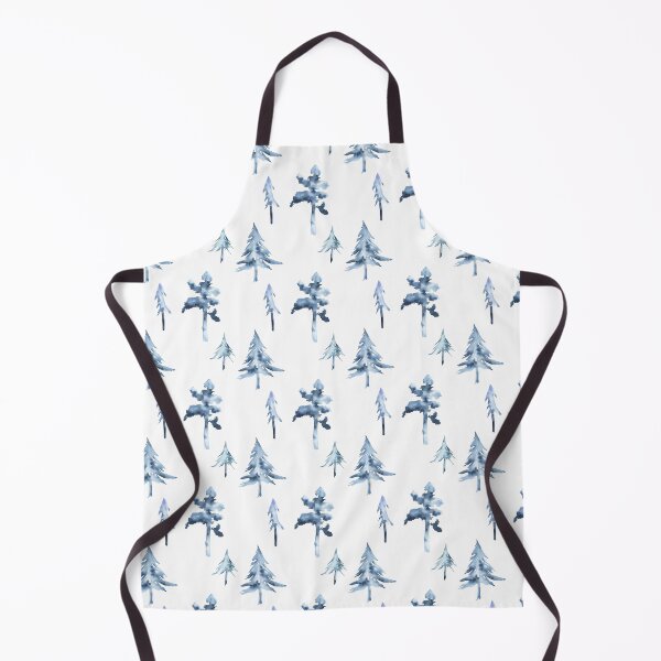 Item preview, Watercolor Blue Trees Elegant Pattern on White designed and sold by Flowersforbear.