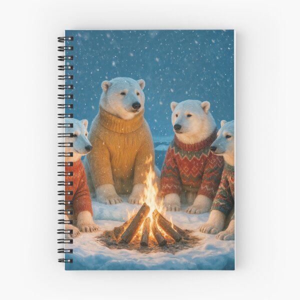 Item preview, Polar Bear Gathering Around a Campfire designed and sold by Maria Dryfhout.