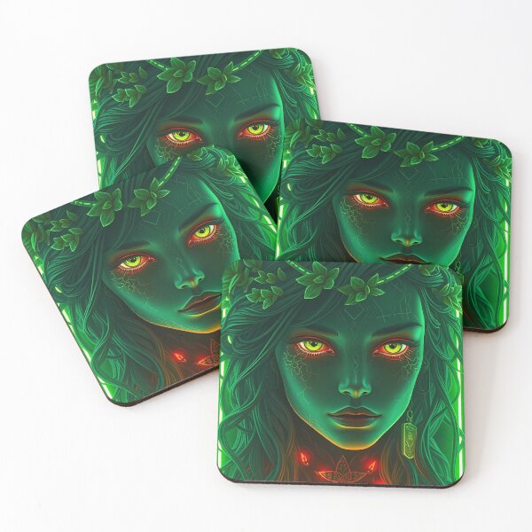 Item preview, Neon Fantasy Goddess - Enchanting Green Aura Cyber Mystical Art designed and sold by FusionCipher.