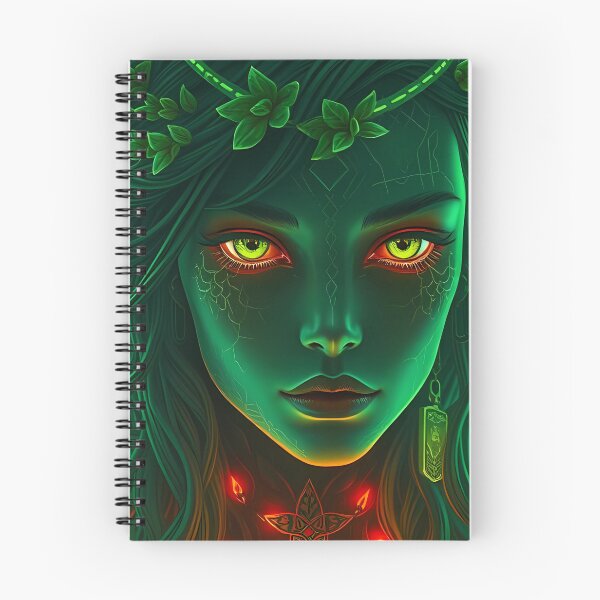 Item preview, Diosa de la Fantasía de Neón - Arte Cibernético Místico con Aura Verde Encantadora designed and sold by FusionCipher.