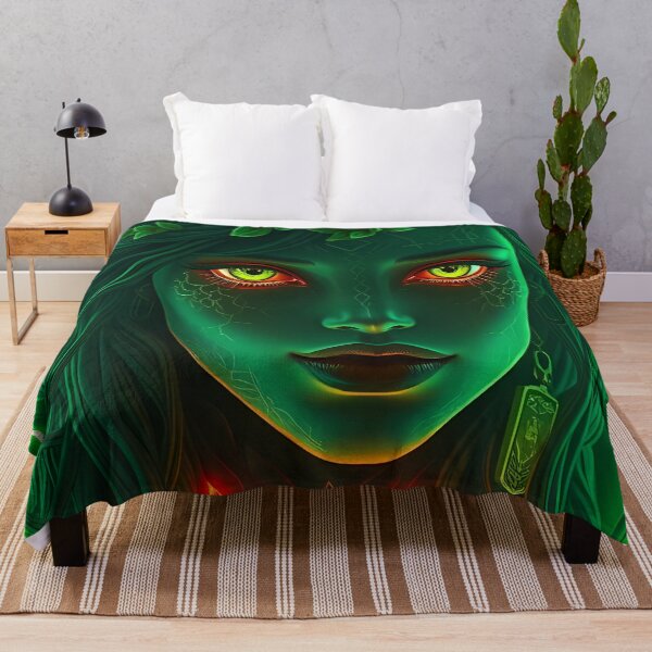 Item preview, Neon Fantasy Goddess - Enchanting Green Aura Cyber Mystical Art designed and sold by FusionCipher.