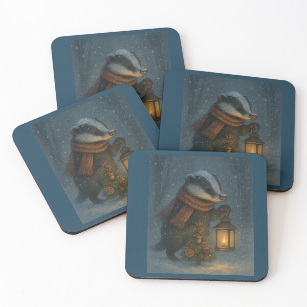 Item preview, Lantern Light Badger – Winter Woodland Wanderer designed and sold by GeoWild Designs.