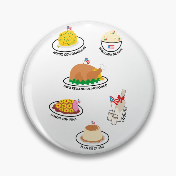 Item preview, Puerto Rico Thanksgiving Food Turkey Mofongo Coquito Flan Rice Potatoes Pineapple Ham designed and sold by byDarling.