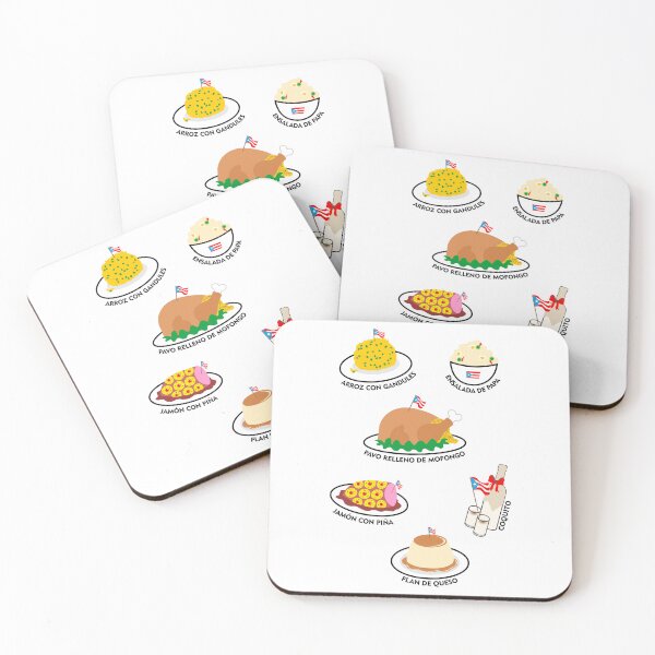 Item preview, Puerto Rico Thanksgiving Food Turkey Mofongo Coquito Flan Rice Potatoes Pineapple Ham designed and sold by byDarling.