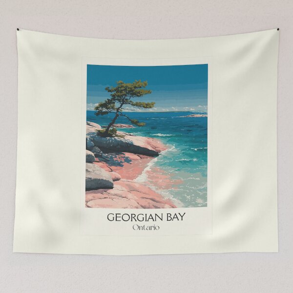 Item preview, Georgian Bay Ontario | Windswept Pine Landscape Art designed and sold by TuncGK.