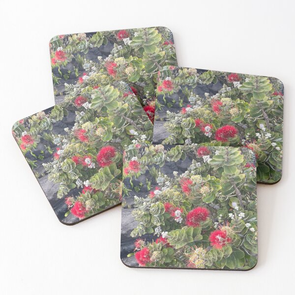 Item preview, ʻŌhiʻa Lehua Red Blossoms Hawaii designed and sold by TrisaThyme.