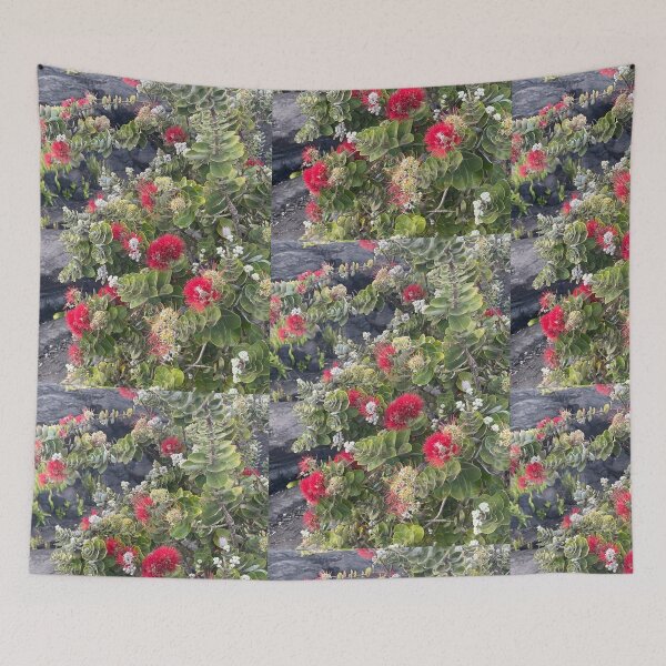 Item preview, ʻŌhiʻa Lehua Red Blossoms Hawaii designed and sold by TrisaThyme.