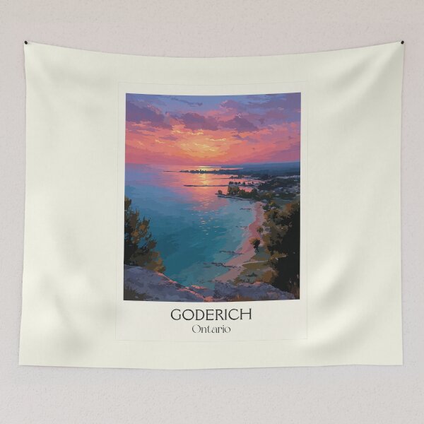 Item preview, Goderich Ontario Sunset | Lake Huron Coastline Art designed and sold by TuncGK.