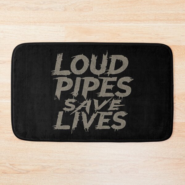 Item preview, Loud Pipes Save Lives – Industrial Biker Typography designed and sold by MotoRebel.