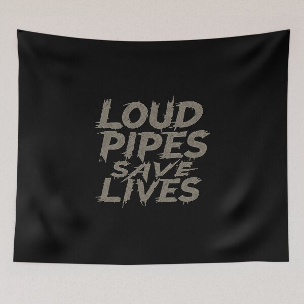 Item preview, Loud Pipes Save Lives – Industrial Biker Typography designed and sold by MotoRebel.