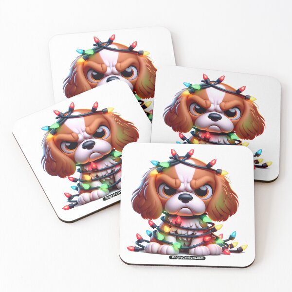 Item preview, Blenheim King Charles Cavalier in Holiday Lights designed and sold by Angry Critters.