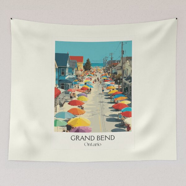Item preview, Grand Bend Ontario | Vibrant Beach Town Main Street Art designed and sold by TuncGK.