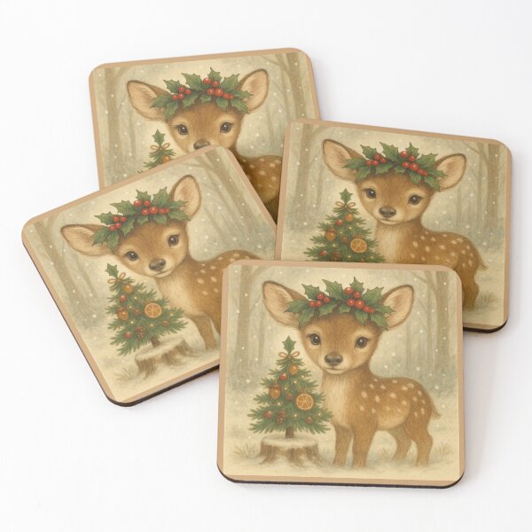 Item preview, Holly Crown Fawn – Woodland Christmas Cheer designed and sold by GeoWild Designs.
