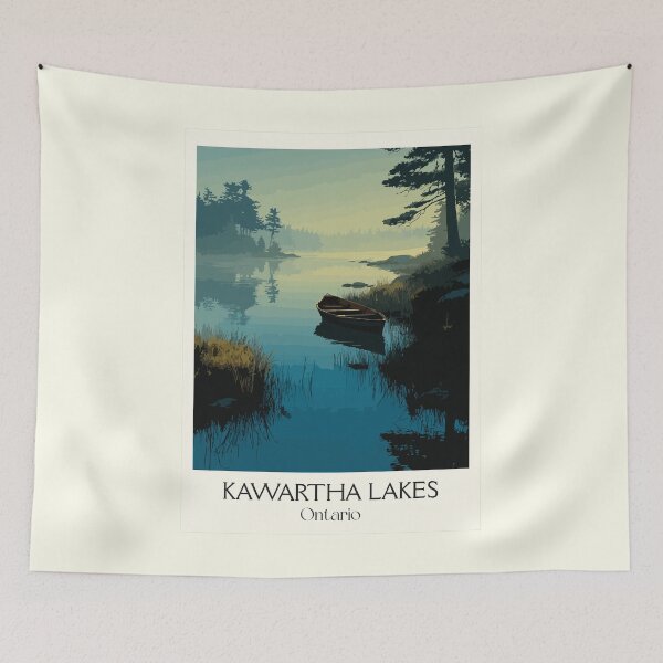 Item preview, Kawartha Lakes Ontario | Misty Morning Cottage Country Art designed and sold by TuncGK.