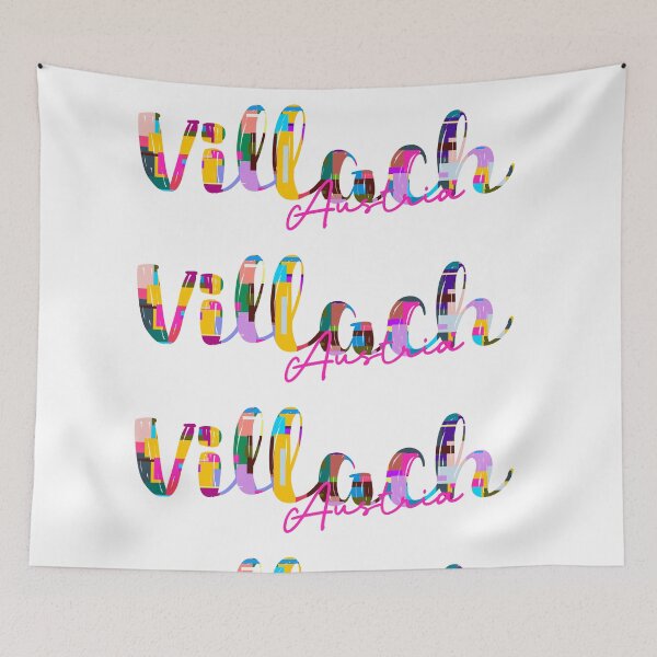 Item preview, Villach, Austria, Vibrant Abstract City Typography Art designed and sold by Wanderful-roads.