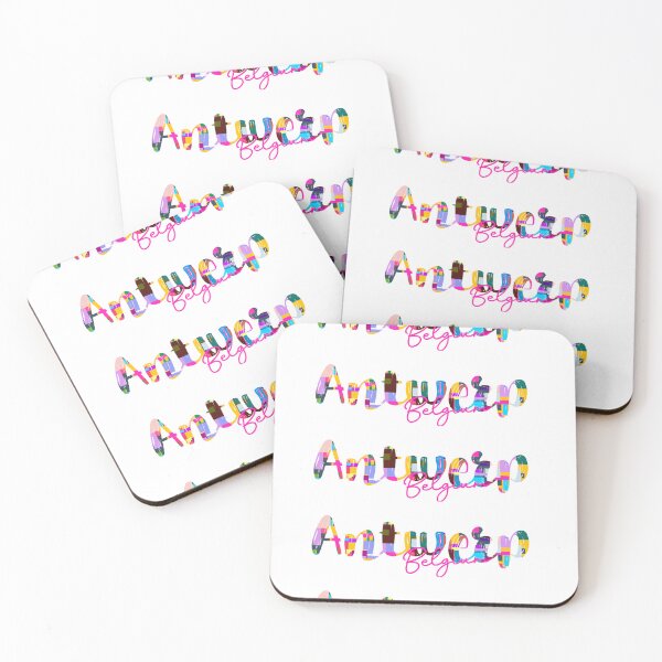 Item preview, Antwerp, Belgium, Vibrant Abstract City Typography Art designed and sold by Wanderful-roads.