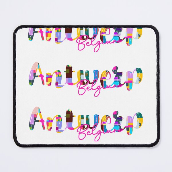 Item preview, Antwerp, Belgium, Vibrant Abstract City Typography Art designed and sold by Wanderful-roads.