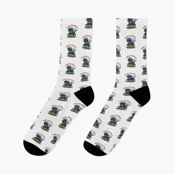 Item preview, Happy Howlidays Flat Coated Retriever – Cute Christmas Dog in Winter Scarf designed and sold by The Real Life Symphony.