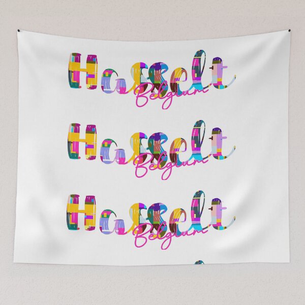 Item preview, Hasselt, Belgium, Vibrant Abstract City Typography Art designed and sold by Wanderful-roads.