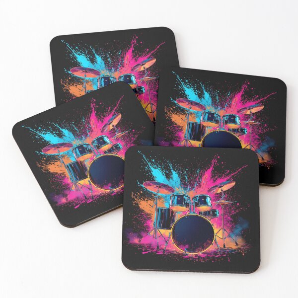 Item preview, Vibrant Drum Kit Splash designed and sold by RkskArt.