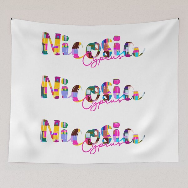 Item preview, Nicosia, Cyprus, Vibrant Abstract City Typography Art designed and sold by Wanderful-roads.