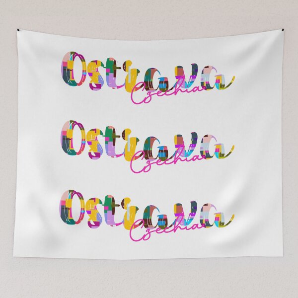 Item preview, Ostrava, Czechia, Vibrant Abstract City Typography Art designed and sold by Wanderful-roads.