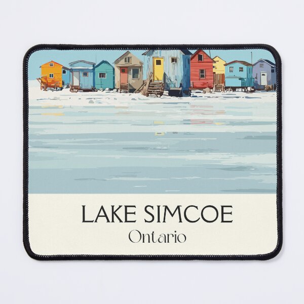 Item preview, Lake Simcoe Ontario | Winter Ice Fishing Huts Art Print designed and sold by TuncGK.
