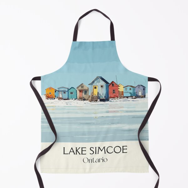 Item preview, Lake Simcoe Ontario | Winter Ice Fishing Huts Art Print designed and sold by TuncGK.