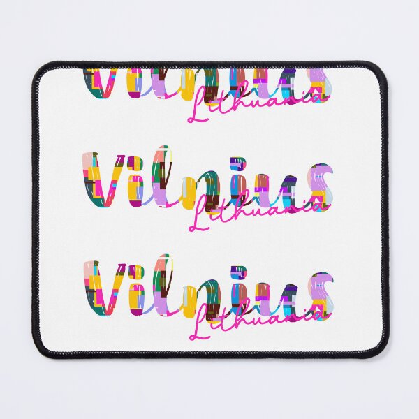 Item preview, Vilnius, Lithuania, Vibrant Abstract City Typography Art designed and sold by Wanderful-roads.