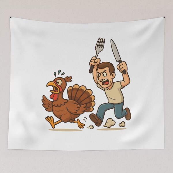 Item preview, Run Turkey Run! – Funny Thanksgiving Cartoon Design designed and sold by MichalLahcim.