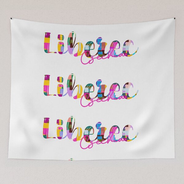 Item preview, Liberec, Czechia, Vibrant Abstract City Typography Art designed and sold by Wanderful-roads.