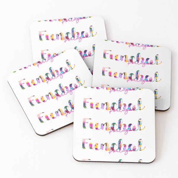 Item preview, Funchal, Portugal, Vibrant Abstract City Typography Art designed and sold by Wanderful-roads.