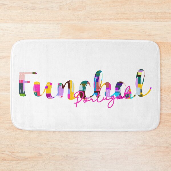 Item preview, Funchal, Portugal, Vibrant Abstract City Typography Art designed and sold by Wanderful-roads.