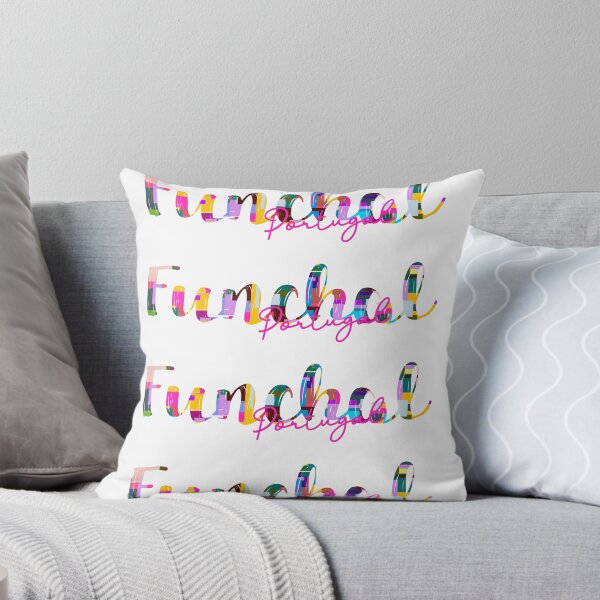 Item preview, Funchal, Portugal, Vibrant Abstract City Typography Art designed and sold by Wanderful-roads.