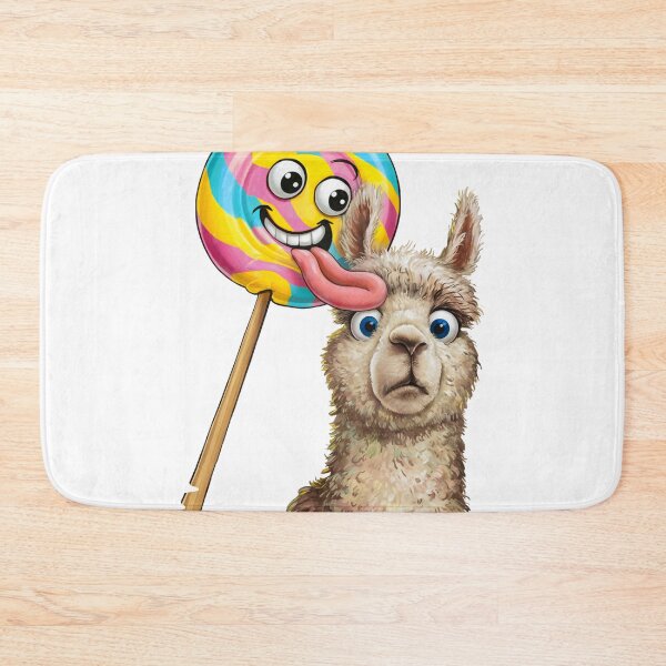 Item preview, Llama Licking Lollipop – Or Is It the Other Way Around? | Funny Surprised Llama Art | Sofagirl Collection designed and sold by SOFAGIRL COLLECTIONS.