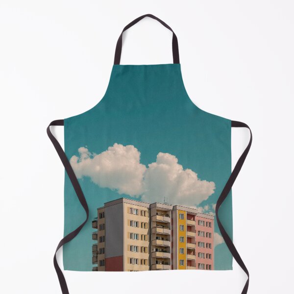 Item preview, Colourful building under a blue sky with clouds designed and sold by Pink & California.