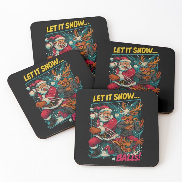 Item preview, Let It Snow…balls! – Comic-Style Santa Snowball Fight Tee designed and sold by KenyCanales.