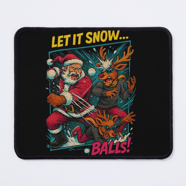 Item preview, Let It Snow…balls! – Comic-Style Santa Snowball Fight Tee designed and sold by KenyCanales.