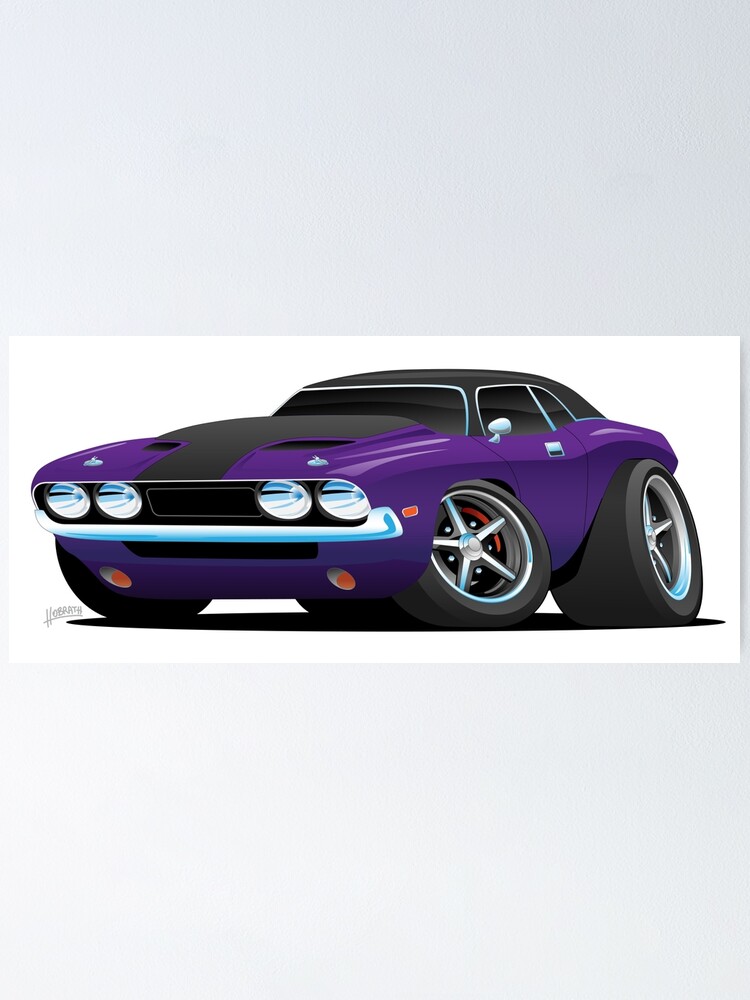 "Classic Muscle Car Cartoon" Poster by hobrath Redbubble