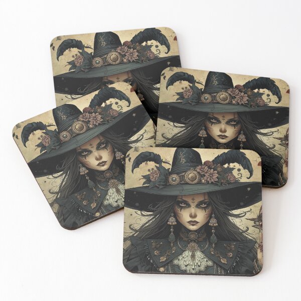 Item preview, Enchanted Midnight Witch – Gothic Floral Portrait designed and sold by Edenglow Prints & Peculiars.