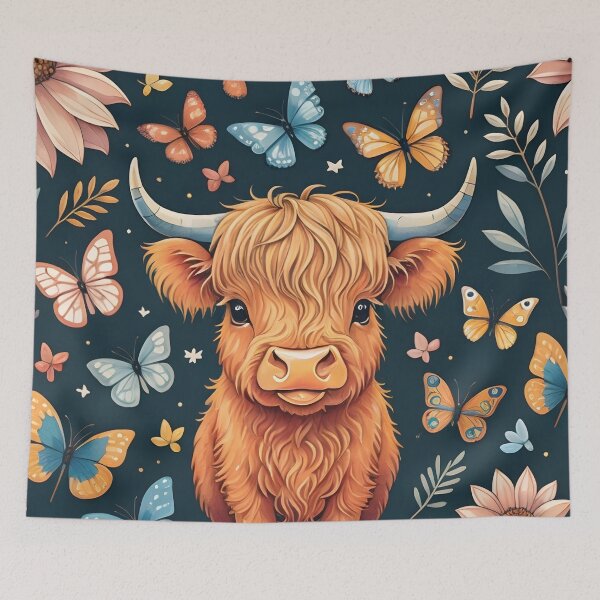 Item preview, Highland cow and butterflies designed and sold by Nolan6.