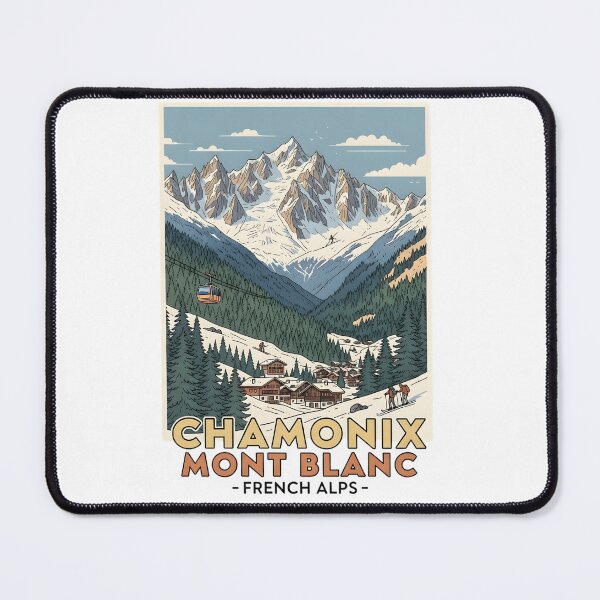Item preview, Retro Chamonix Mont Blanc Ski Poster | Vintage French Alps Travel Sticker | Aiguille du Midi Snowboard Gift designed and sold by lamiarte.