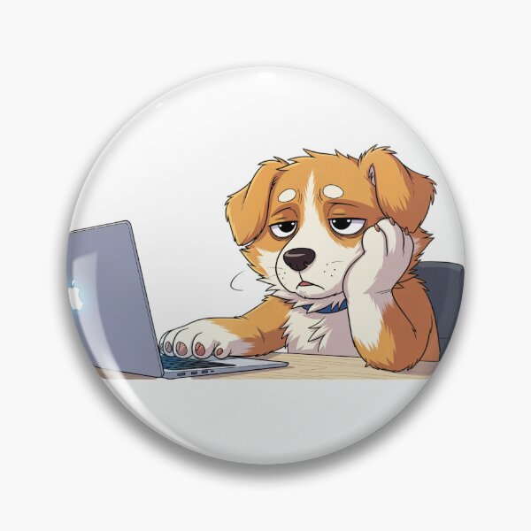 Item preview, Cute Dog Tired of Work | Relatable Office Mood Stickers and Gifts designed and sold by TinyArtPlanet.