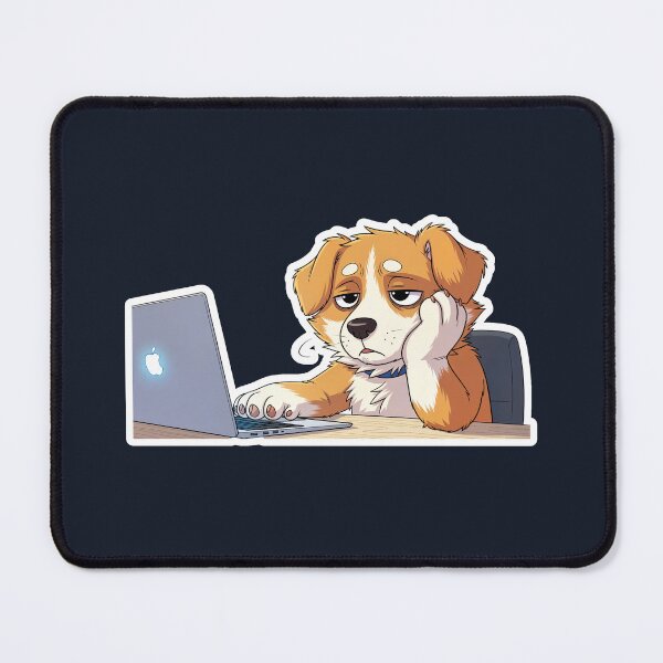 Item preview, Cute Dog Tired of Work | Relatable Office Mood Stickers and Gifts designed and sold by TinyArtPlanet.