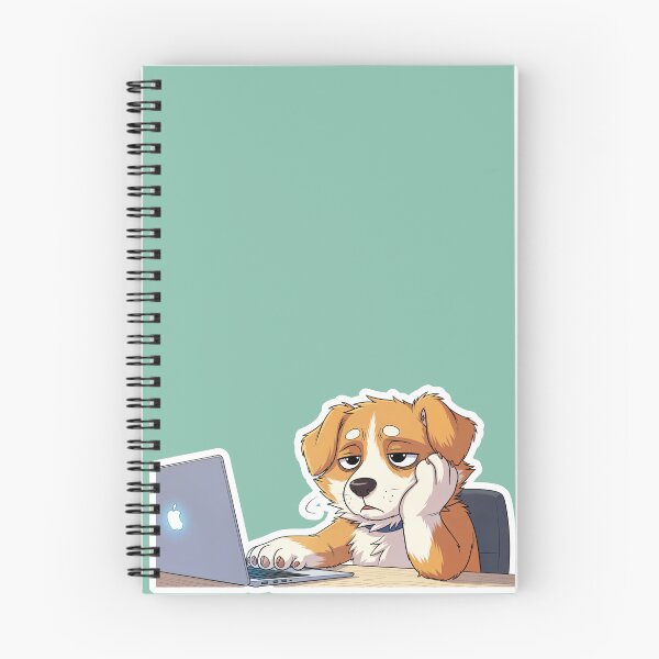 Item preview, Cute Dog Tired of Work | Relatable Office Mood Stickers and Gifts designed and sold by TinyArtPlanet.